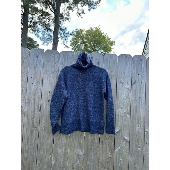 Turtleneck Sweater by Banana Republic Repreve Women Petite Small Blue Winter Nwt - Picture 1 of 11
